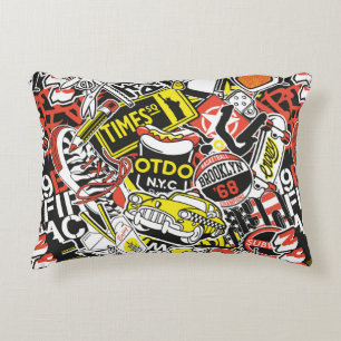 Almofada Decorativa Vintagem do abstrato de retalhamento de autocolant