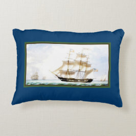 Almofada Decorativa Vintagem Náutica Azul Marinho de Navio Alto