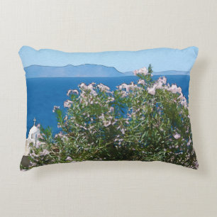 Almofada Decorativa Vista do mar de aquarelas