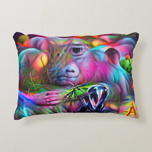 Almofada Decorativa Vivid Dreamscape: Agrizoofobia (Frente)