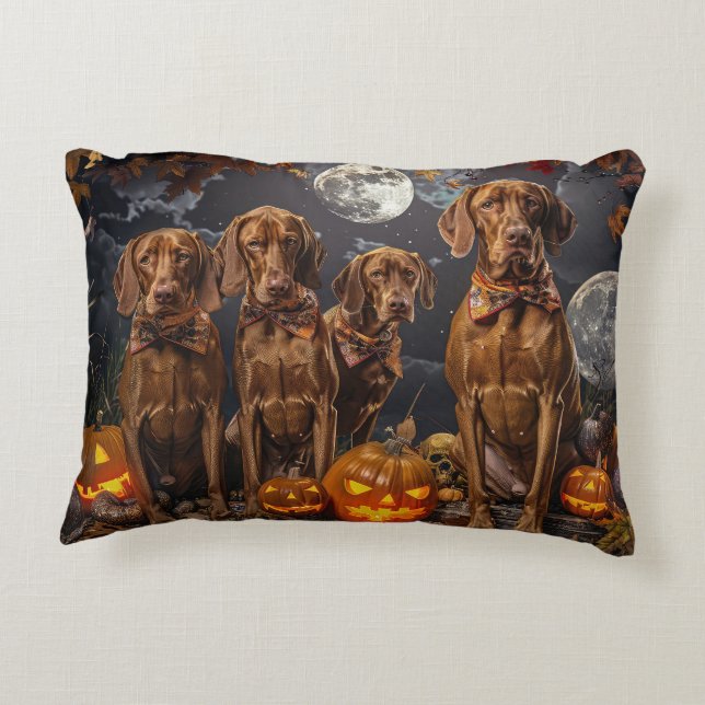 Almofada Decorativa Vizsla Halloween Spooky (Verso)
