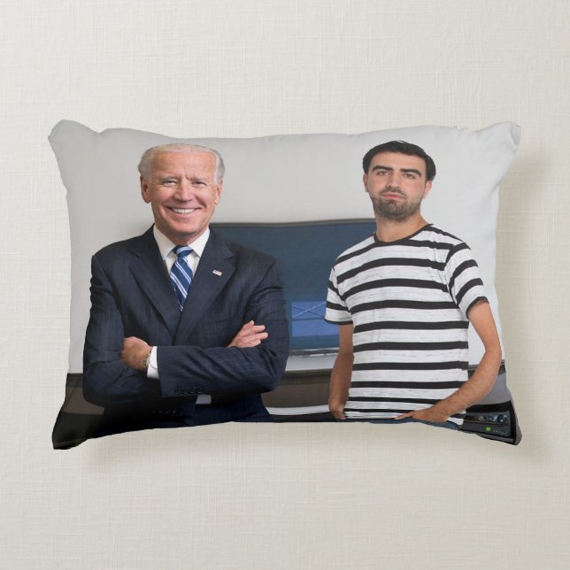 Almofada Decorativa Você Conheceu o Presidente Joe Biden | Adicione su (Frente)