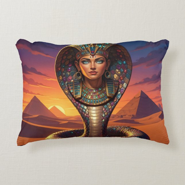 Almofada Decorativa Wadjet – Egyptian Cobra Goddess´7 (Frente)