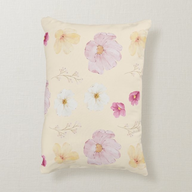 Almofada Decorativa Warm Bloom Floral Throw Pillow Case (Verso(Vertical))