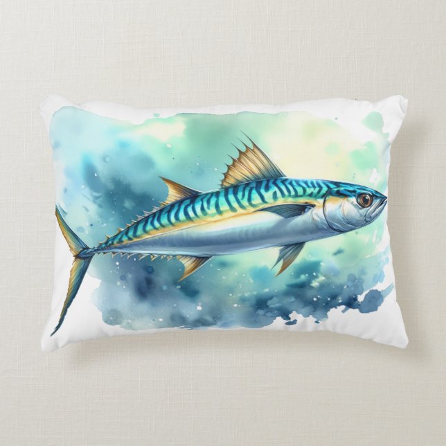 Almofada Decorativa Watercolor Series: Mackerel (Frente)