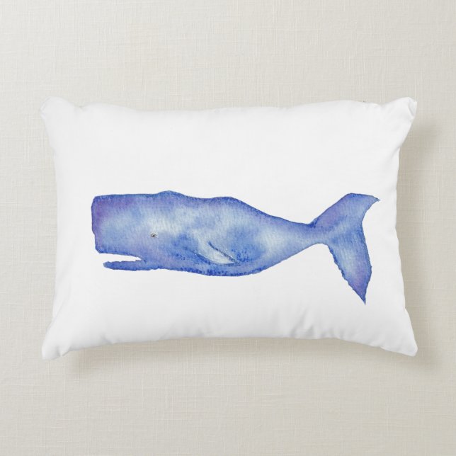 Almofada Decorativa Watercolor whale pillow (Frente)