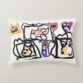 Almofada Decorativa Welsh Corgi hearts 