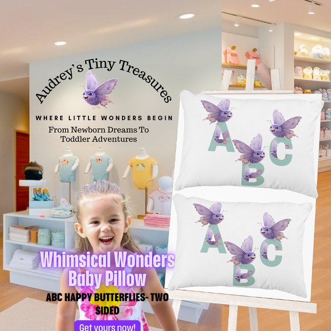 Almofada Decorativa Whimsders ABC Butterfly Travesseiro (Criador carregado)