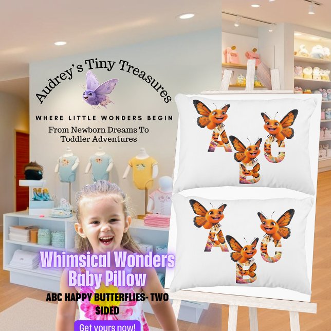 Almofada Decorativa Whimsders ABC Butterfly Travesseiro (Criador carregado)