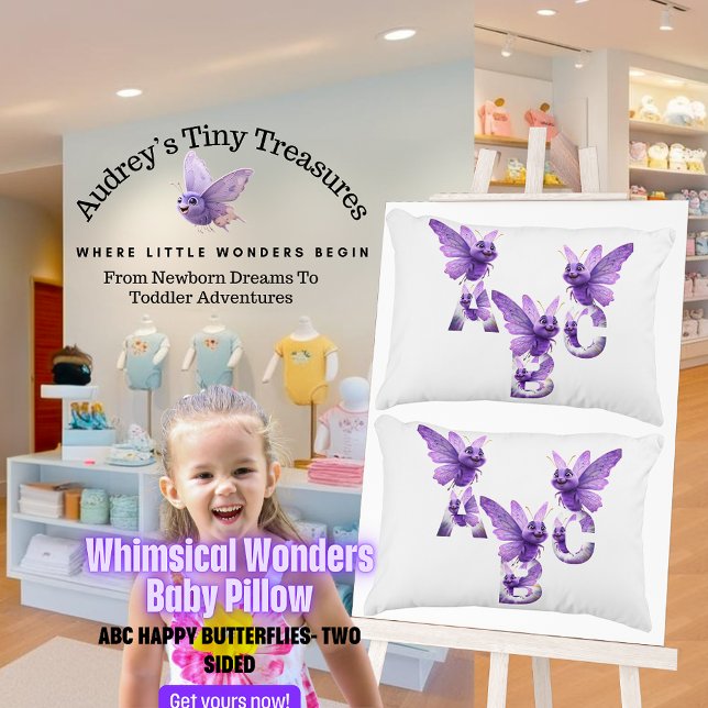 Almofada Decorativa Whimsders ABC Butterfly Travesseiro (Criador carregado)