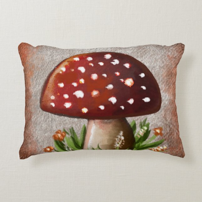 Almofada Decorativa Whimsical Mushroom & Fungi Motif – Nature-Inspired (Frente)