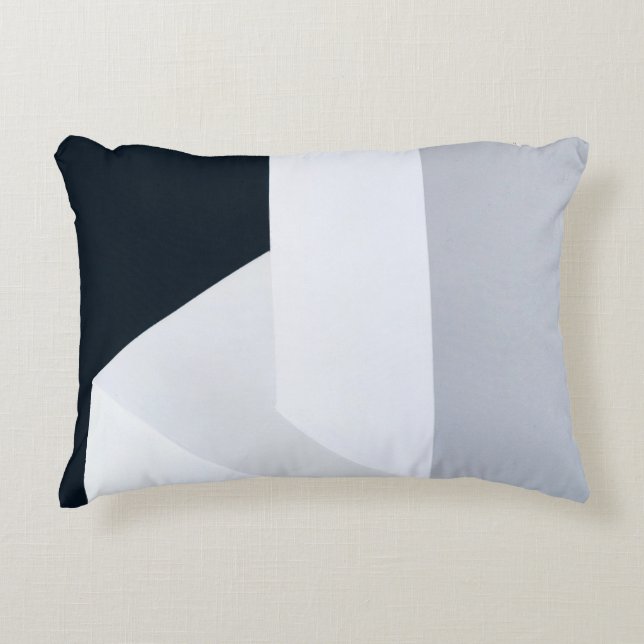 Almofada Decorativa White, black, and gray illustration (Frente)