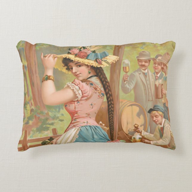 Almofada Decorativa White Bock (1889) por Henry Jerome Schile (Frente)