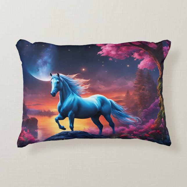 Almofada Decorativa White Stallion Fantasy Pink Garden (Frente)