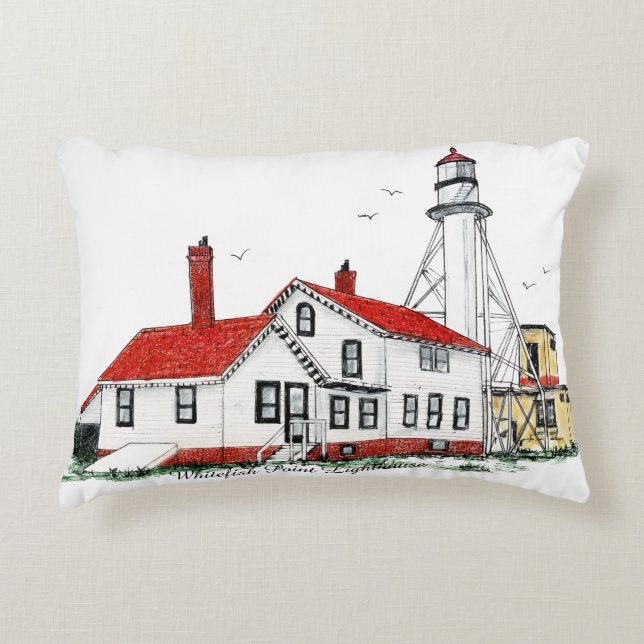 Almofada Decorativa Whitefish Point Lighthouse Pillow (Frente)