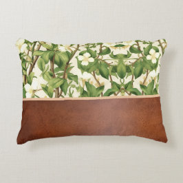 Almofada Decorativa William Morris Elegant White & Green Flower Tree