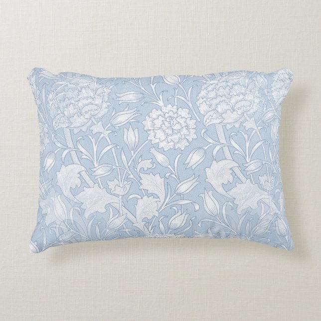 Almofada Decorativa William Morris Floral Patterno em Azul (Frente)