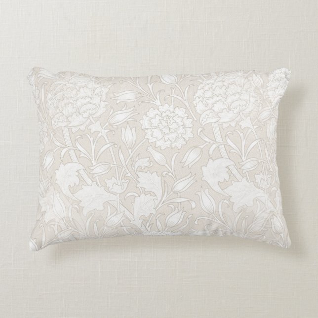 Almofada Decorativa William Morris Floral Patterno na Sepia (Frente)