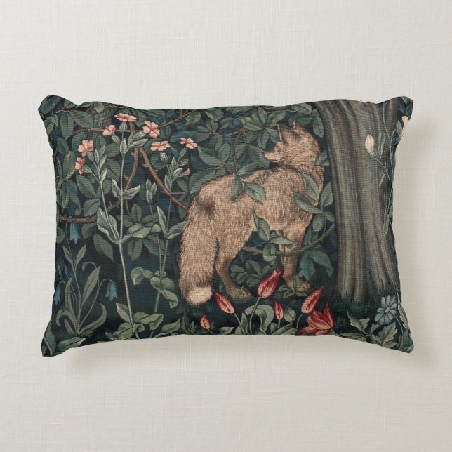 Almofada Decorativa William Morris Greenery Fox Willife (Frente)