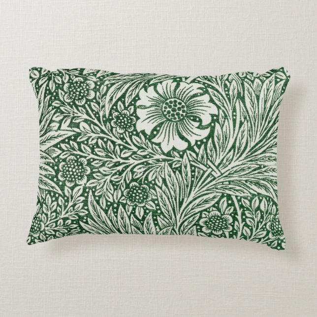 Almofada Decorativa william morris marigold flor verde floral (Verso)