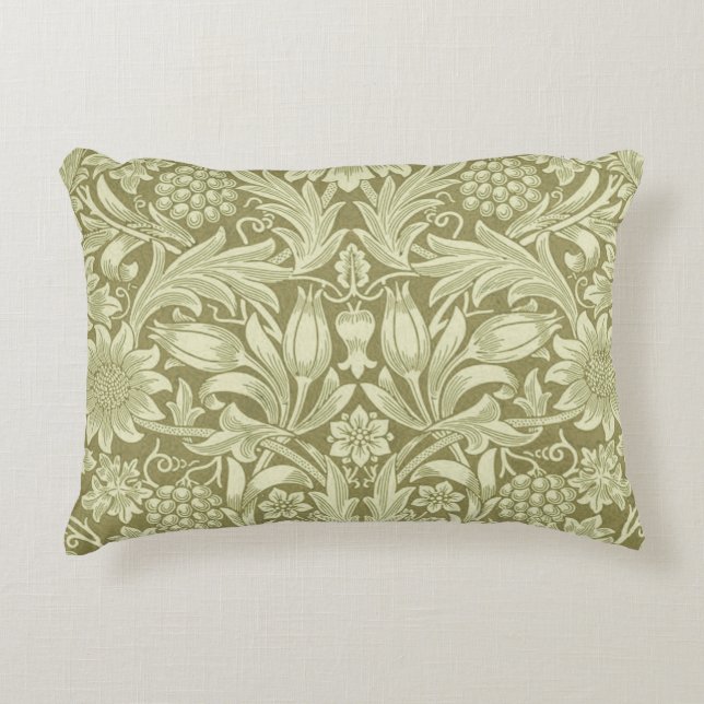Almofada Decorativa William Morris Sunflower Green Flower (Frente)