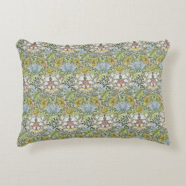 Almofada Decorativa William Morris Vintage Floral Cor-de-Rosa Verde