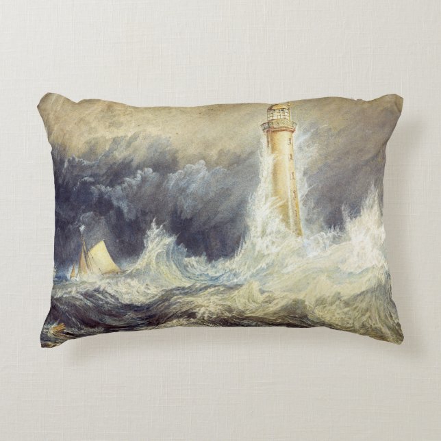 Almofada Decorativa William Turner - Farol de Bell Rock (Frente)
