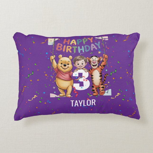 Almofada Decorativa Winnie the Pooh | Happy Birthday (Frente)