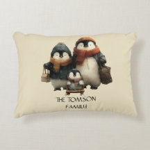 Winter Penguin Family Personalized Design