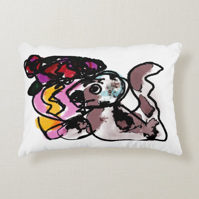 Almofada Decorativa Wolfhound e flores alegria (Frente)