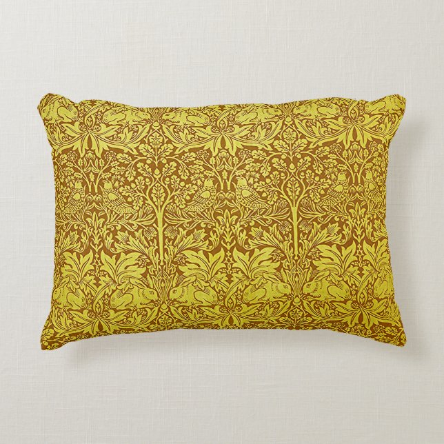 Almofada Decorativa Woodland deixa Dourado Coelho William Morris Patte (Frente)