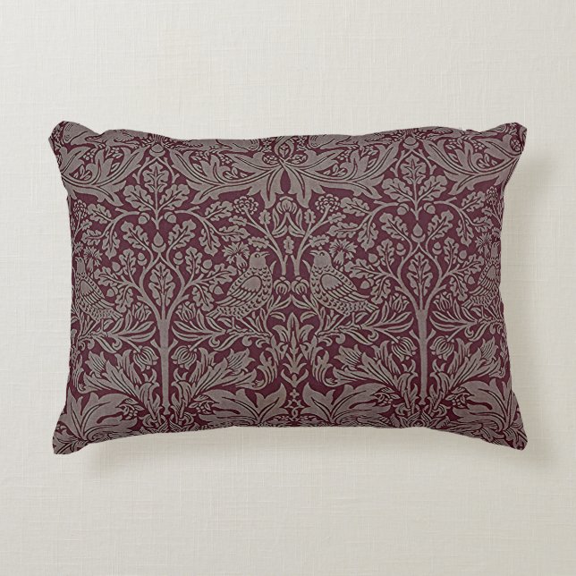 Almofada Decorativa Woodland Foliage Red Rabbit William Morris Pattern (Frente)