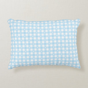 Almofada Decorativa Xadrez Azul Pastel