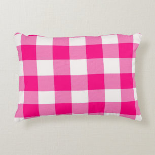 Almofada Decorativa Xadrez Búfalo Rosa