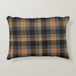 Almofada Decorativa Xadrez Escocês Âmbar Fumê Moderno 