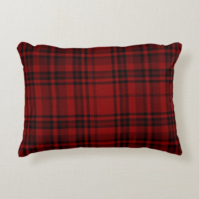ALMOFADA DECORATIVA XADREZ PAIS PLAID VERMELHO   (Frente)