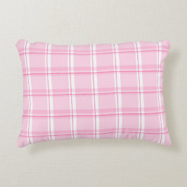 Almofada Decorativa Xadrez Rosa Pastel