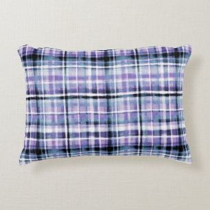 Almofada Decorativa Xadrez Roxo Moderna e Humana