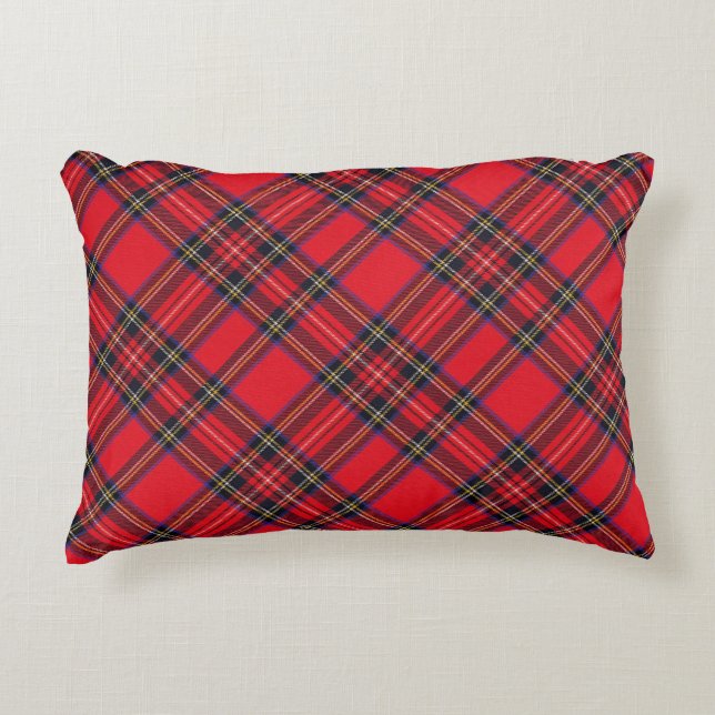 Almofada Decorativa Xadrez vermelha de Stewart tartan (Frente)