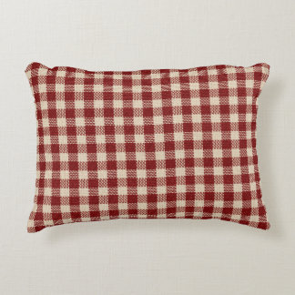 Almofada Decorativa Xadrez Vermelho Clássico Tecido Vintage