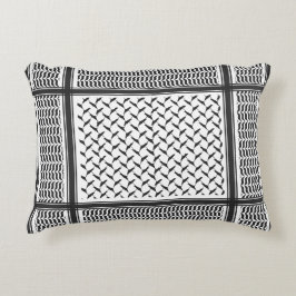 Almofada Decorativa Xemagh preto e branco da Jordânia palestiniana kuf