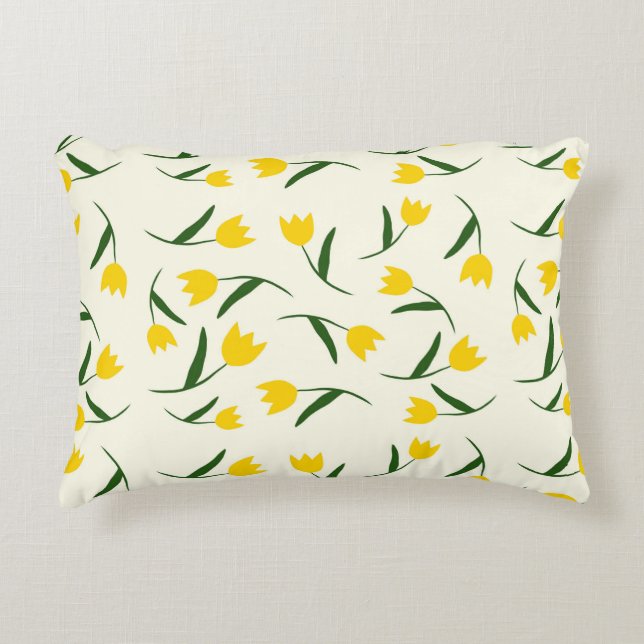Almofada Decorativa Yellow Tulip Pattern  (Frente)