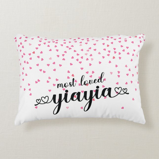 Almofada Decorativa YiaYia Mais Amada dos Corações (Frente)
