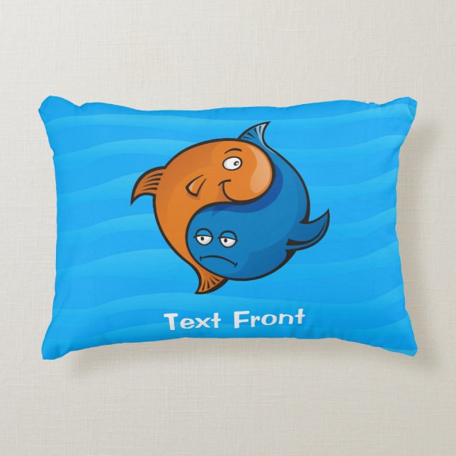 Almofada Decorativa Yin Yang Fish Cartoon (Frente)