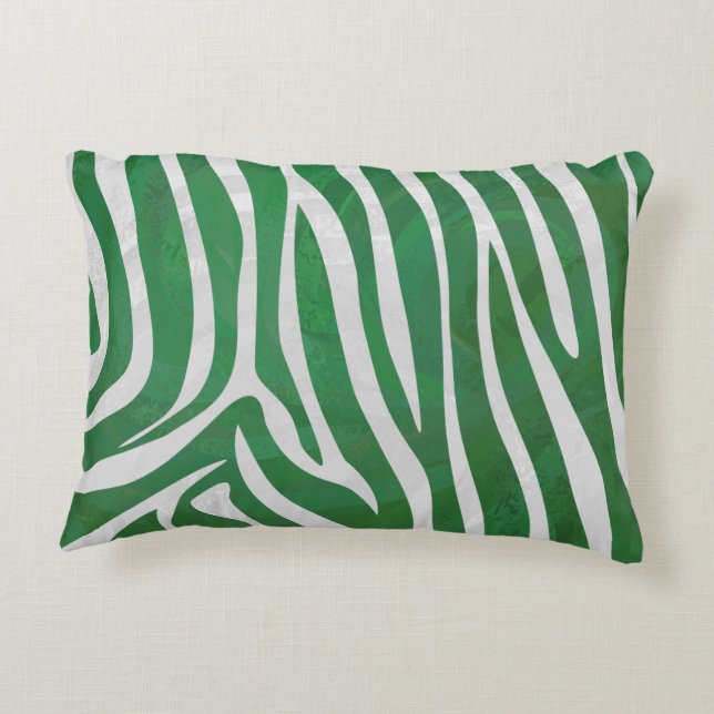 Almofada Decorativa Zebra Green e White Impressão (Verso)