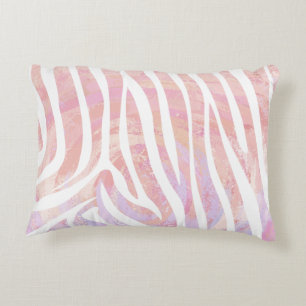 Almofada Decorativa Zebra rosa e Impressão branca