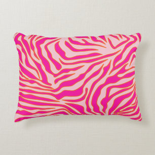 Almofada Decorativa Zebra Stripes Rosa Laranja Cor-de-rosa Impressão