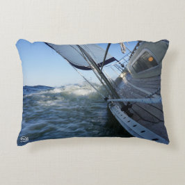 Almofada Decorativa Zeilboot met lege horizon voor avontuur.
