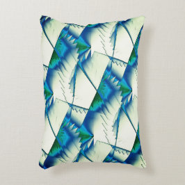 Almofada Decorativa Ziguezague verde ou serras sobre ciano intenso a a