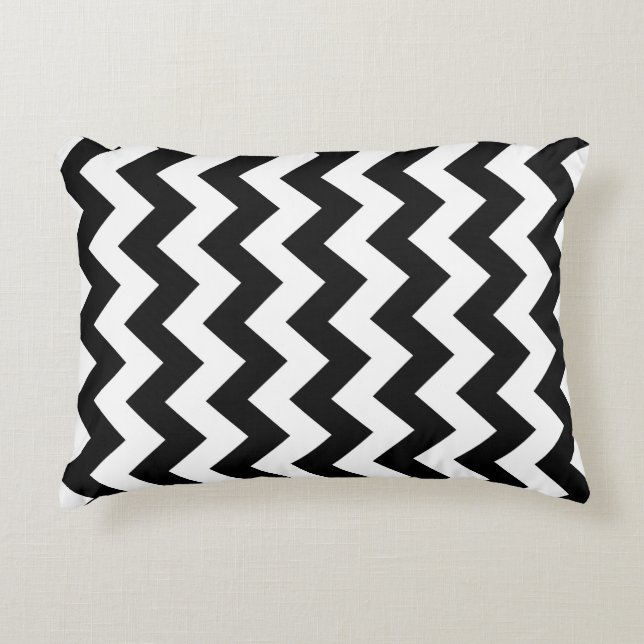 Almofada Decorativa Zigzag preto e branco (Frente)